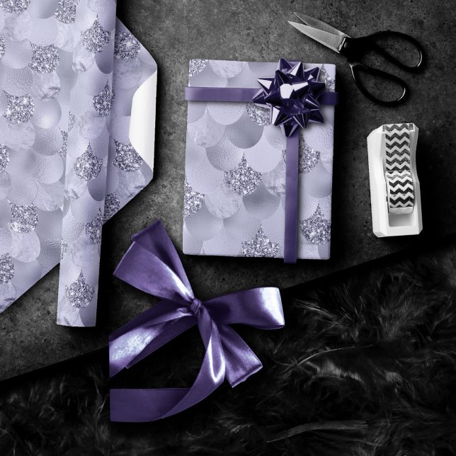Papier Cadeau Échelles Chic Mermaid | Dusty Lavender Purple Lust (Créateur téléchargé)