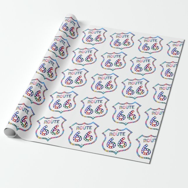 Papier Cadeau Éclaboussure de couleur de l'itinéraire 66 ! (Déroulé)