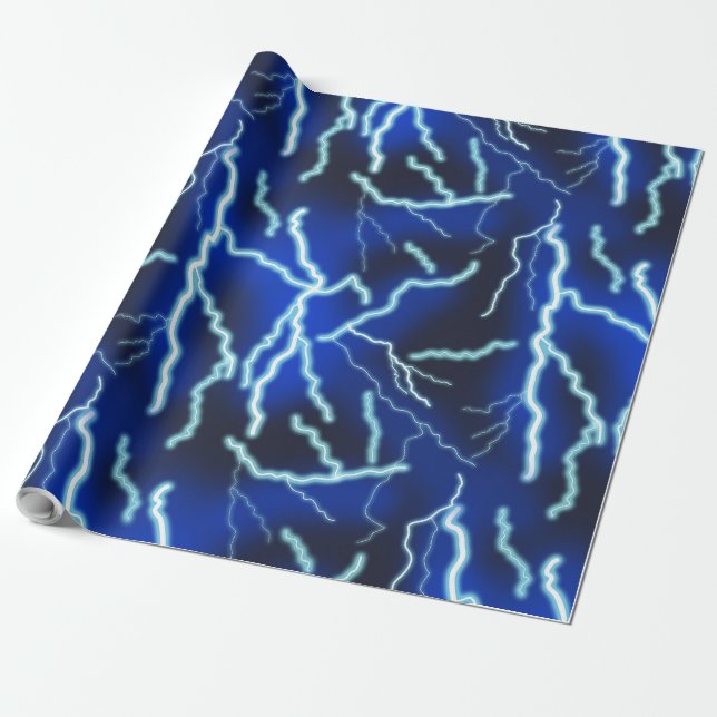 Papier Cadeau Éclair Électricité Tonnerre Ciel nocturne (Déroulé)