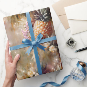 Papier Cadeau Éclat d'ananas tropicaux