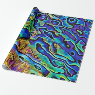 Papier Cadeau Éclatement Iridescente Abalone Sea Shell