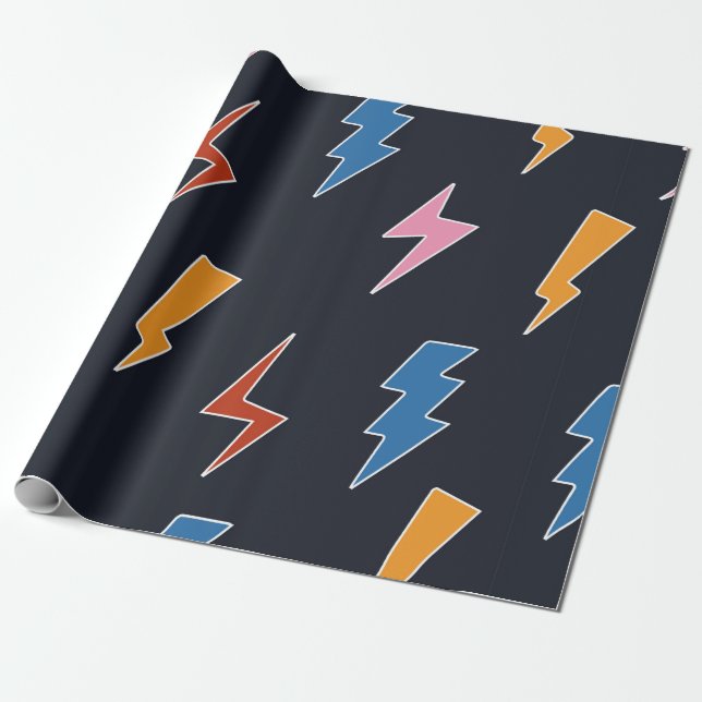 Papier Cadeau Éclats de tonnerre sans coutures motif, éclair des (Déroulé)