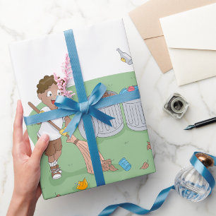 Papier Cadeau Eco-Friendly Kids Cleaning Camping Recyclage