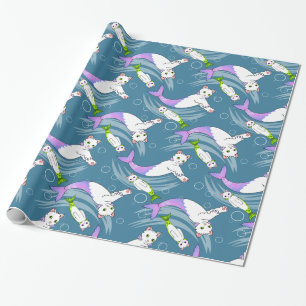 Papier Cadeau École de papier d'emballage de Purrmaids