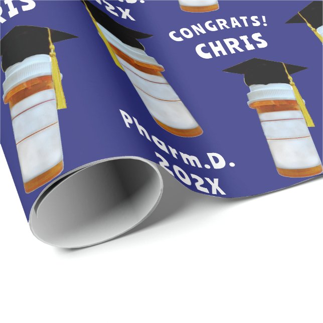 Papier Cadeau École de pharmacie Diplôme Pharmacien Cadeau du ph (Coin rond)