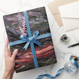 Papier Cadeau écorce de bois mossy roux