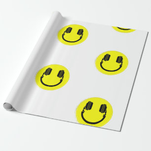 Papier Cadeau écouteurs dj face heureux edphone musique edm