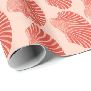 Papier Cadeau Écran à coquille de saint Jacques, Corail clair or