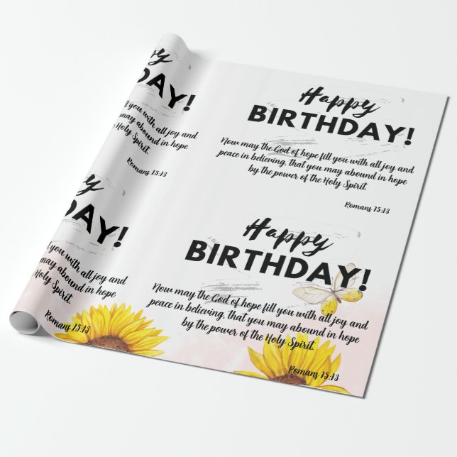 Papier Cadeau Écriture Anniversaire Papier d'enveloppement (Déroulé)