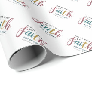Papier Cadeau Écriture Élégante Pour Nous Marchons Par La Foi Et