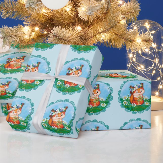 Papier Cadeau Écureuil (Vacances)