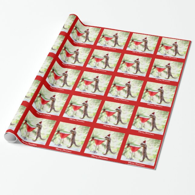 Papier Cadeau Écureuil de Noël à l'enveloppe de cadeau faite sur (Déroulé)
