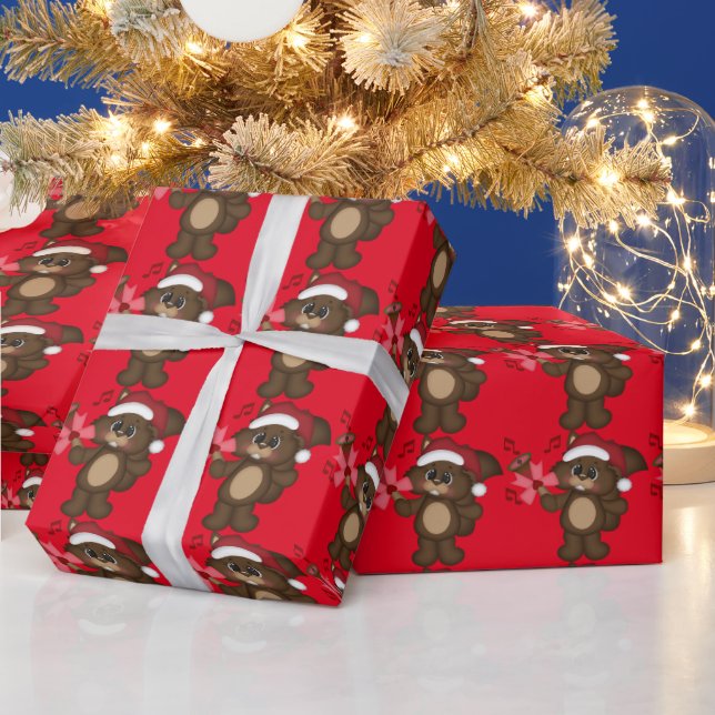 Papier Cadeau Écureuil de Noël Papier d'emballage de vacances (Vacances)