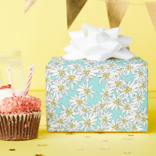 Papier Cadeau Edelweiss Sound de musique florale alpine (Fête d'anniversaire)