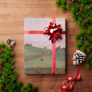 Papier Cadeau Edgar Degas vintage Chevaux dans une prairie envel