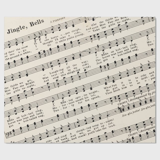 Papier Cadeau Édition 1850 Jingle Bells Papier d'enveloppement d (Plat)