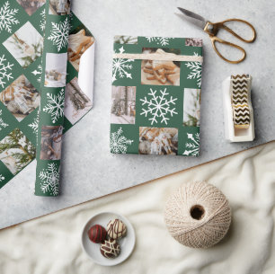 Papier Cadeau 🌲 Édition de Noël Carré personnalisé Photos Insta