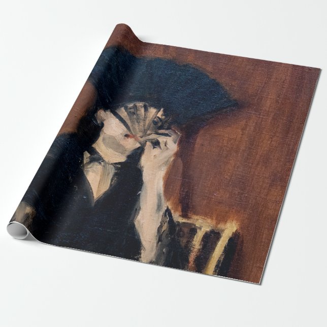 Papier Cadeau Edouard Manet - Berthe Morisot avec ventilateur (Déroulé)