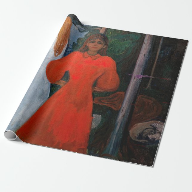 Papier Cadeau Edvard Munch - Rouge et Blanc (Déroulé)