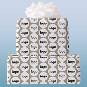 Papier Cadeau Effet papier Brown simple Logo Business Motif
