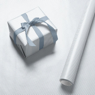 Papier Cadeau effet seersucker rayure bleue classique prépa