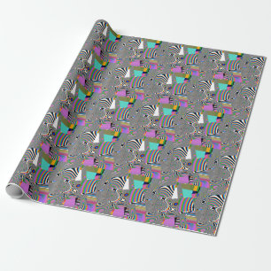 Papier Cadeau Effets numériques abstraits, motif coloré