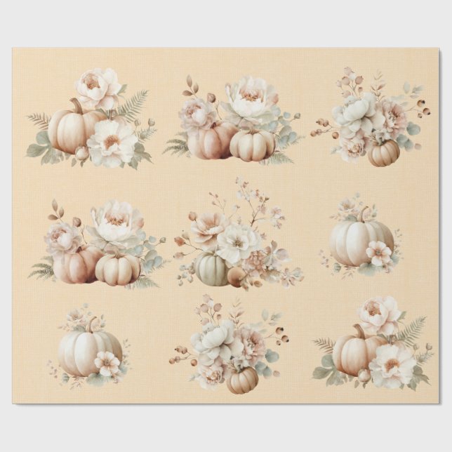 Papier Cadeau Éffrayant Cute Premier Anniversaire Halloween Wrap (Plat)