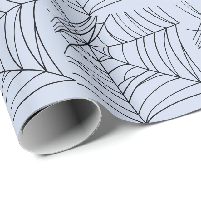 Papier Cadeau Éffrayant Spiderwebs fête Déplaisante d'Halloween (Coin rond)