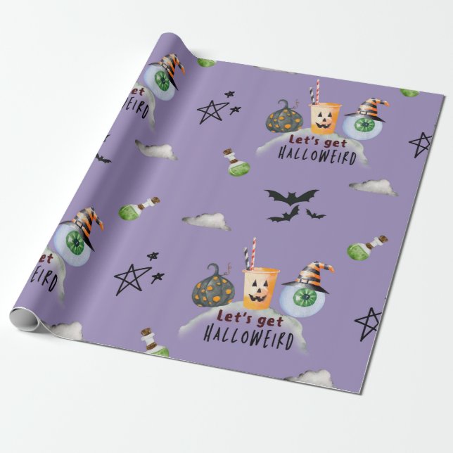 Papier Cadeau Éffrayants Mignons Obtenons Hallobizarre Trick ou  (Déroulé)