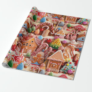 Papier Cadeau Église Gingerbread