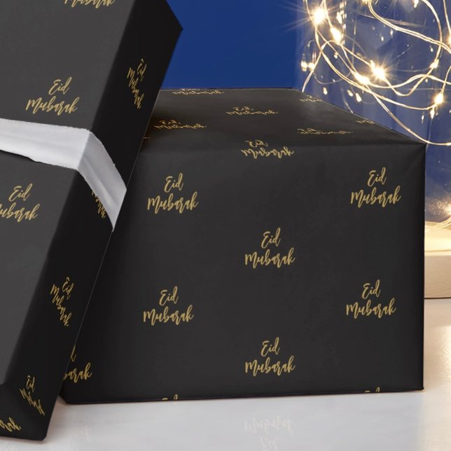 Papier cadeau Eid Moubarak Royal Black Gold (Créateur téléchargé)