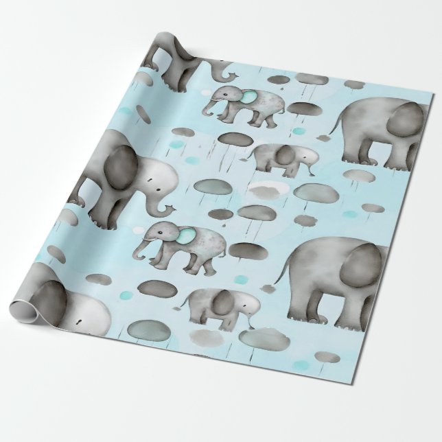 Papier Cadeau Elefantes  (Déroulé)