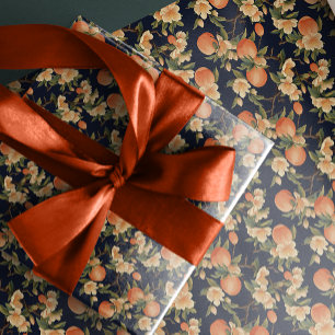 Papier Cadeau Élégance chic en fleur de pêche foncée