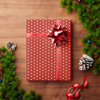 Papier Cadeau Élégance cramoisie étoilée