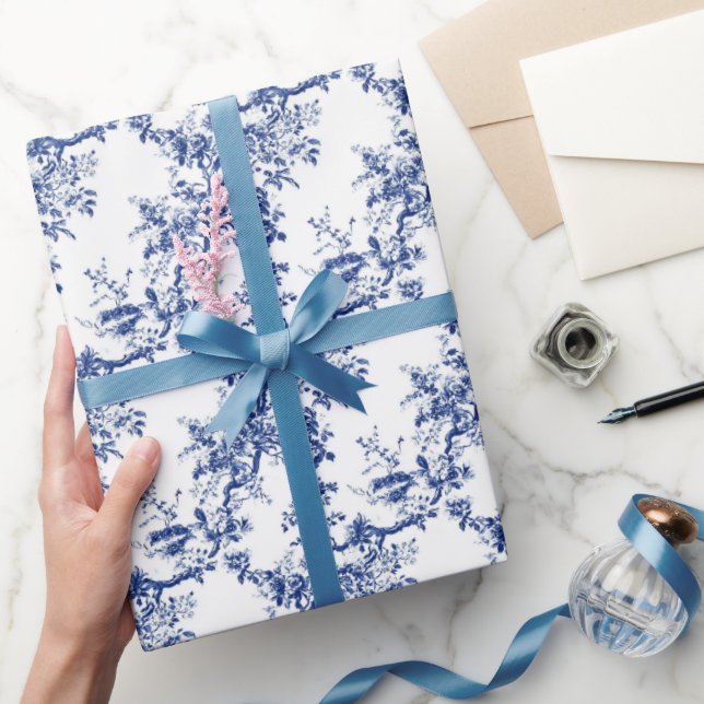 Papier Cadeau Élégance de la toile bleue (Cadeaux)