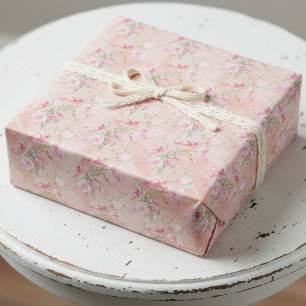 Papier Cadeau Elégance de paix : Lys de paix roses florissants