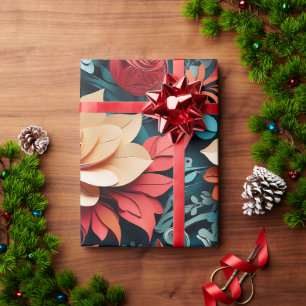 Papier Cadeau Élégance florale festive