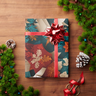 Papier Cadeau Élégance florale géométrique festive