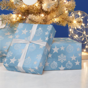 Papier Cadeau Élégance givré hiver neige
