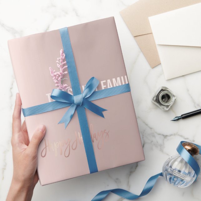 Papier Cadeau Elégance rose d'or, fête de Noël Enveloppement Pap (Cadeaux)
