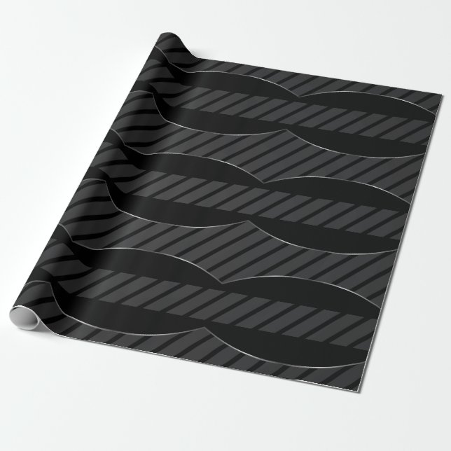 Papier Cadeau Élégant Accent Noir, Turquoise Et Argent brillant (Déroulé)