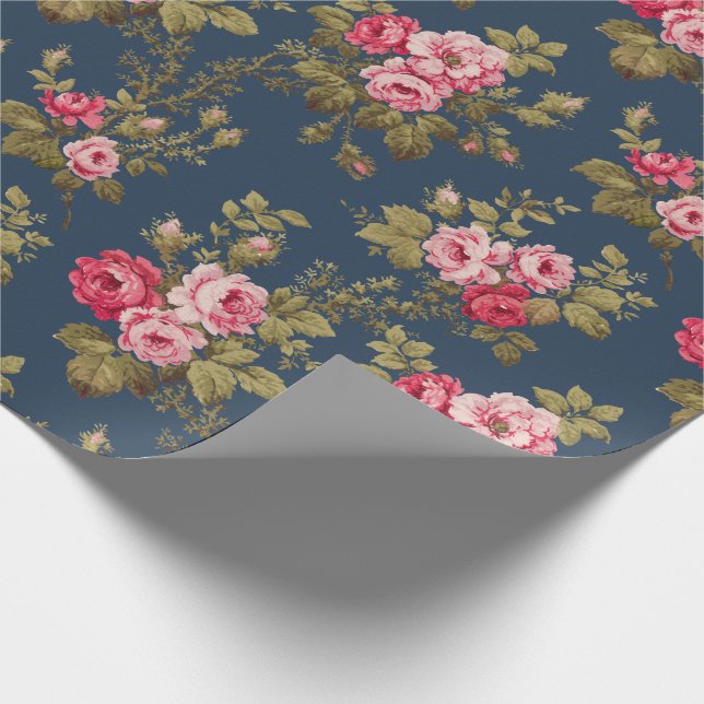 Papier Cadeau Élégant Arrière - plan rose-rose Vintage (Coin)