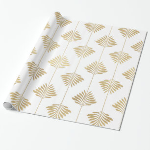 Papier Cadeau Elégant Art Déco Motif de feuilles stylisées