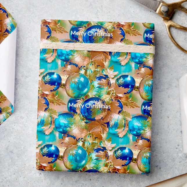 Papier Cadeau Élégant aspect métallique ornement Noël (Créateur téléchargé)