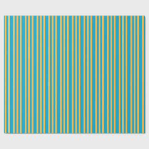 Papier Cadeau Elégant Baby Motif géométrique bleu et jaune