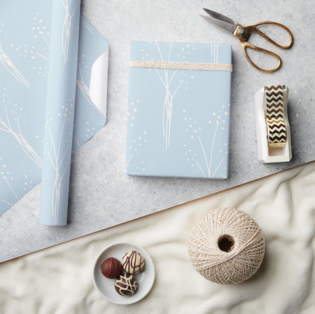 Papier Cadeau Élégant Baby shower d'hiver bleu Abstrait (Artisanat)