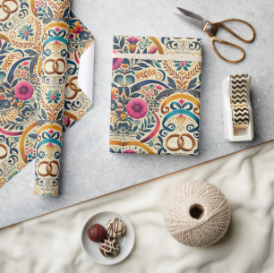 Papier Cadeau Élégant bijou tonique avec Mariage à anneaux entre
