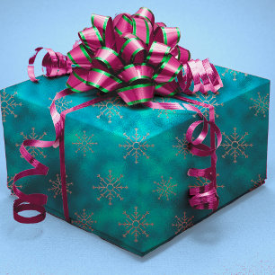Papier Cadeau Elégant bleu aqua Noël ornements vacances Guerre