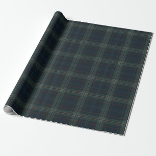Papier Cadeau Elégant bleu marine et vert Plaid Noël