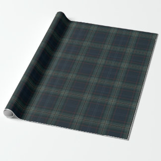 Papier Cadeau Elégant bleu marine et vert Plaid Noël